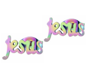 Jesus Stud Earrings (Colourful)