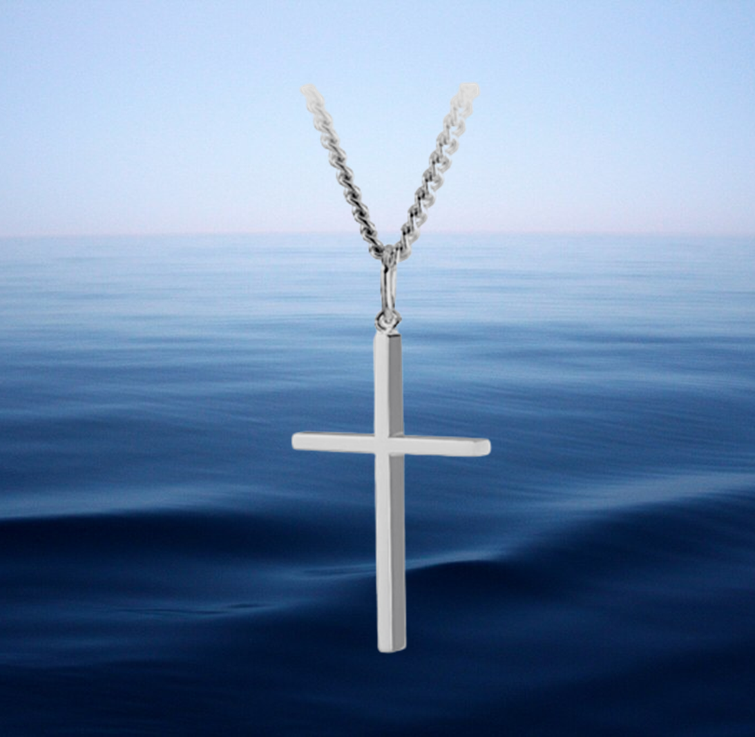 Mens silver 2025 cross necklace