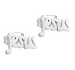 Load image into Gallery viewer, Jesus Stud Earrings (Silver)
