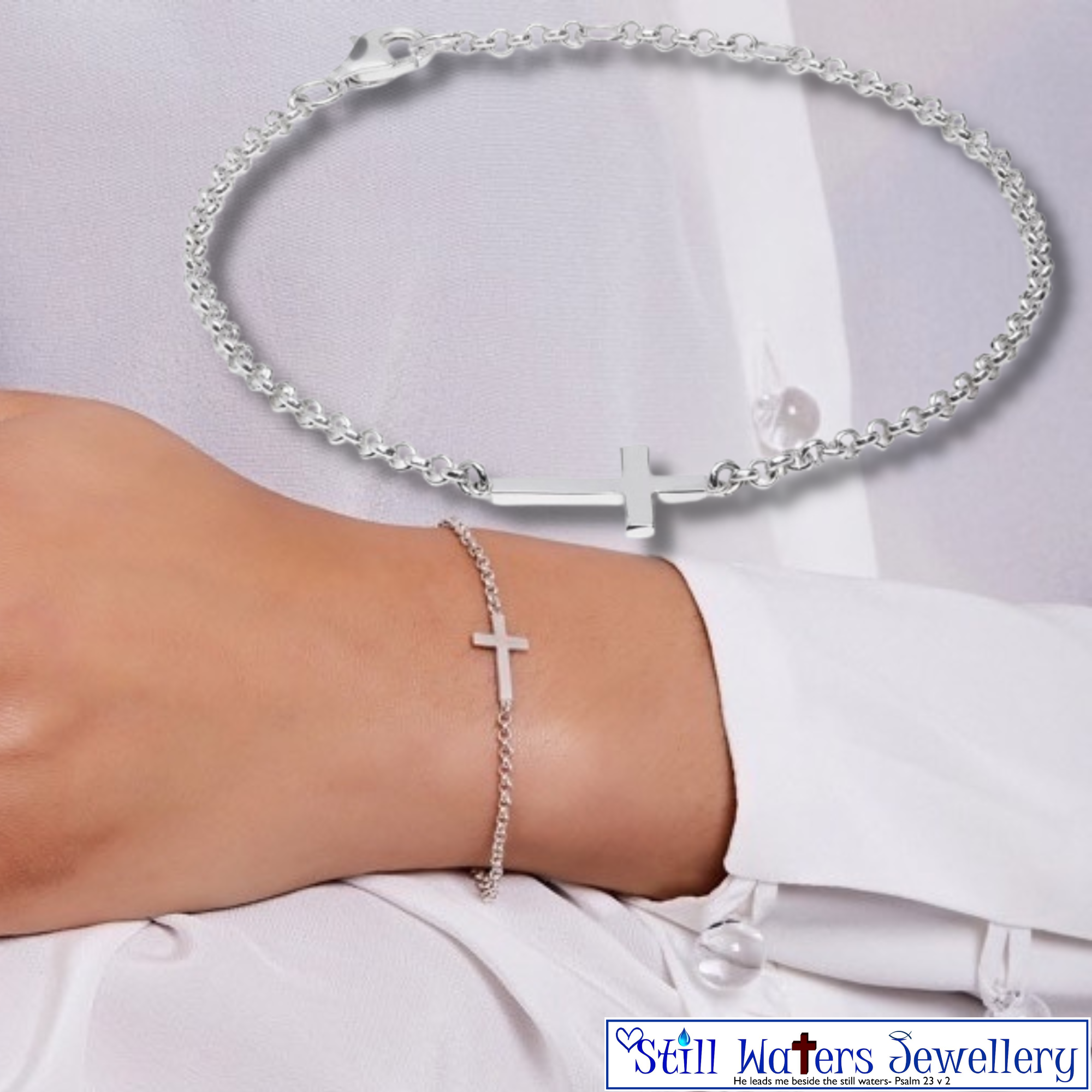 Silver Cross Bracelet