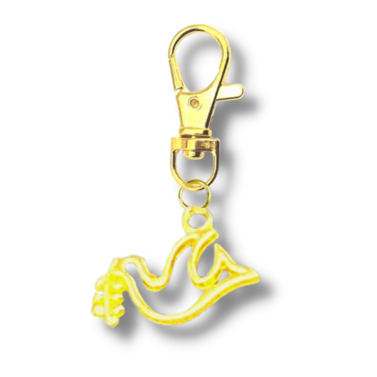 Golden Dove of Peace Keyring
