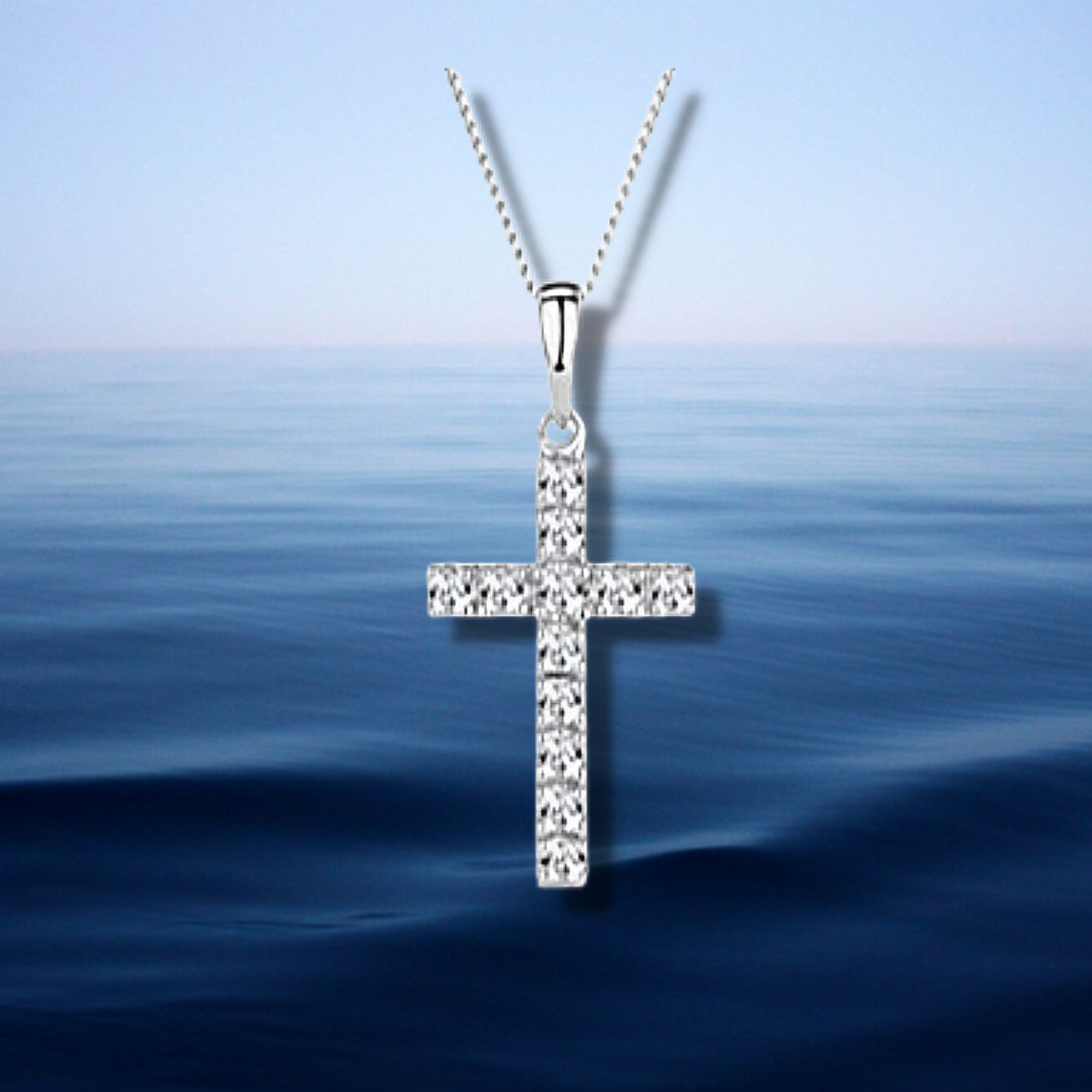 Crystal crucifix necklace deals