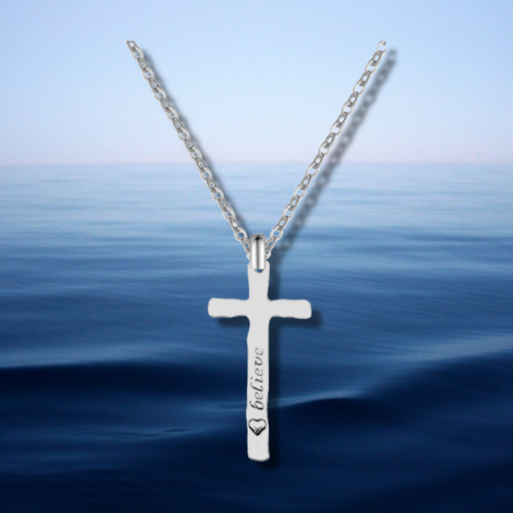 Faith and Believe Cross Necklace