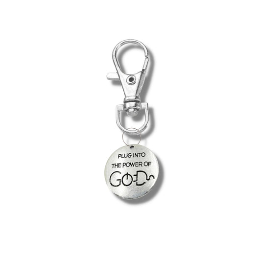 Plug into God Keyring