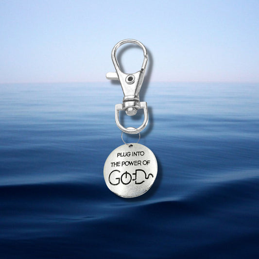 Plug into God Keyring